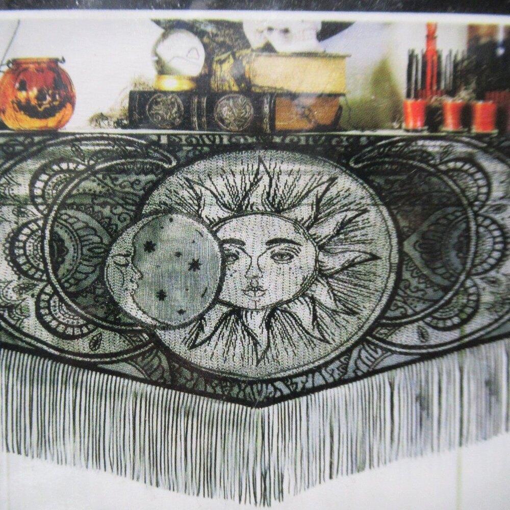 Black Lace Celestial Mantle Scarf